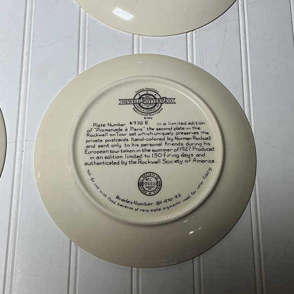 Vintage Norman Rockwell Set Of 4 Plates Rockwell On Tour Europe 1982 - Picture 4 of 11